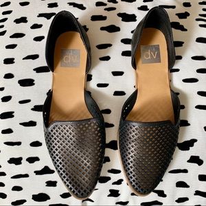DV Black Faux Leather Flats